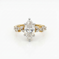 Marquise Cut Lab Grown Diamond Engagement 9K Gold Ring