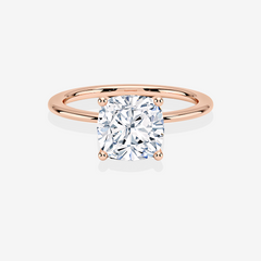 Cushion Cut Moissanite Diamond Classic Solitaire Engagement 18k Gold Ring