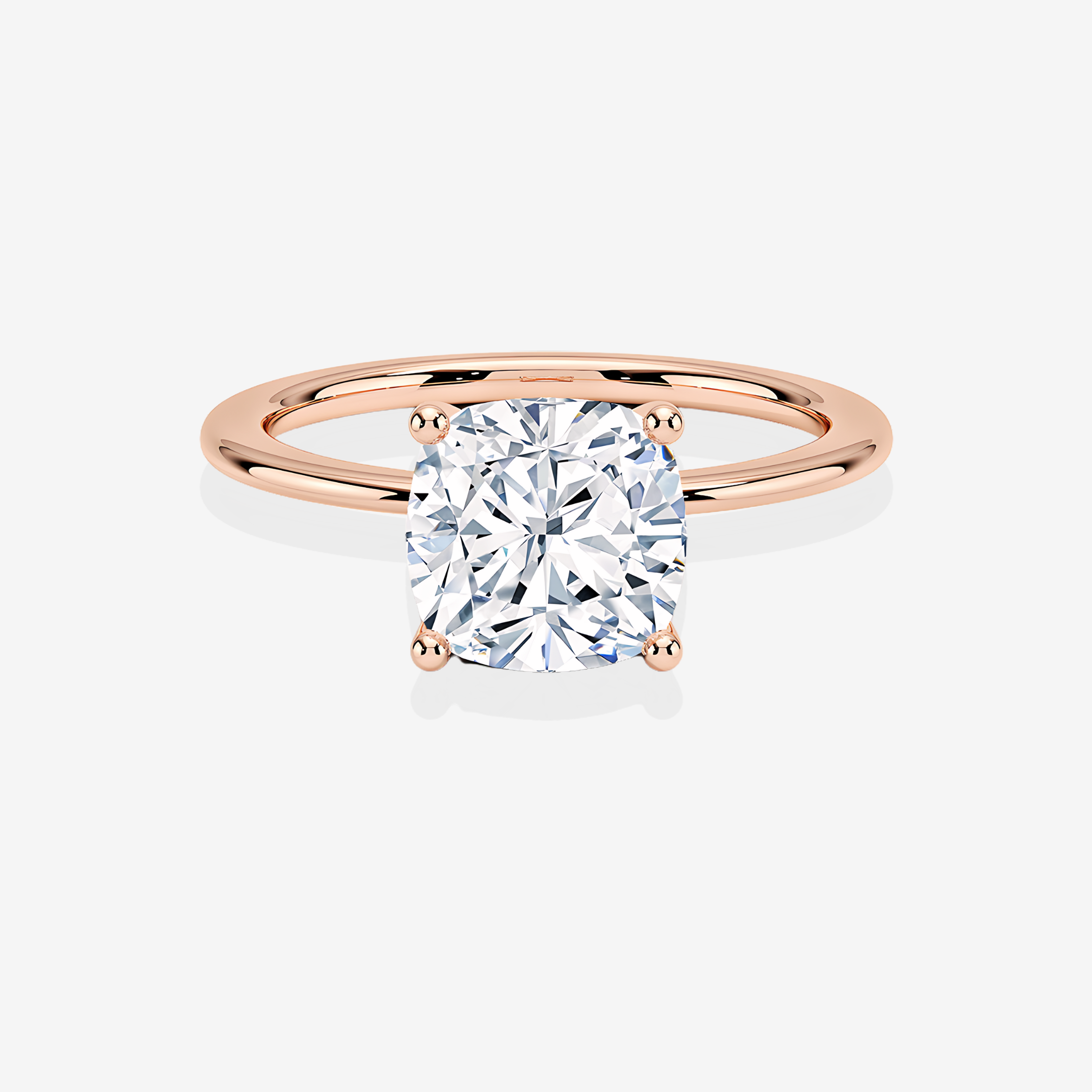 Cushion Cut Moissanite Diamond Solitaire Engagement 18k Gold Ring