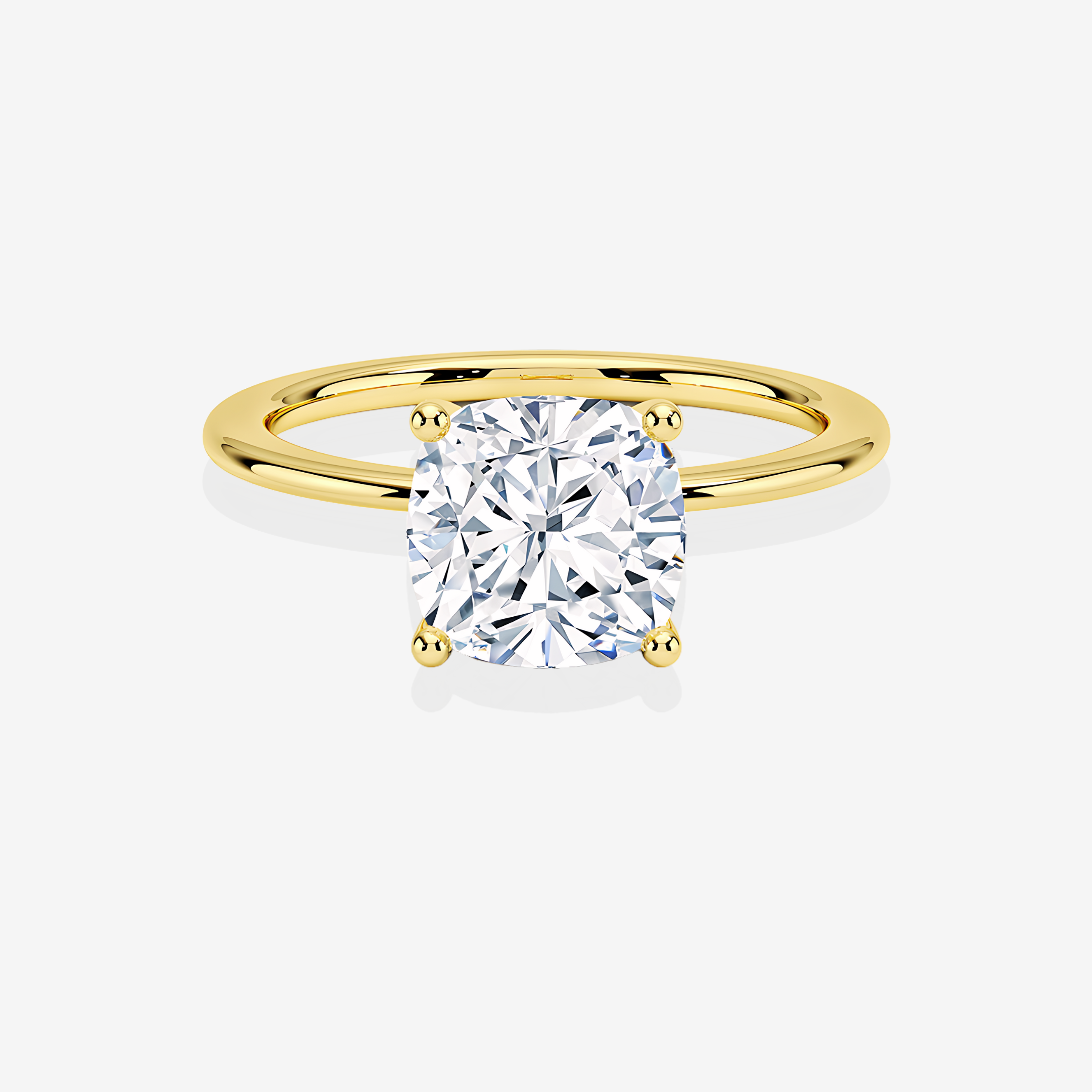 Cushion Cut Moissanite Diamond Classic Solitaire Engagement 14k Gold Ring