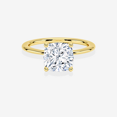 Cushion Cut Moissanite Diamond Classic Solitaire Engagement 14k Gold Ring