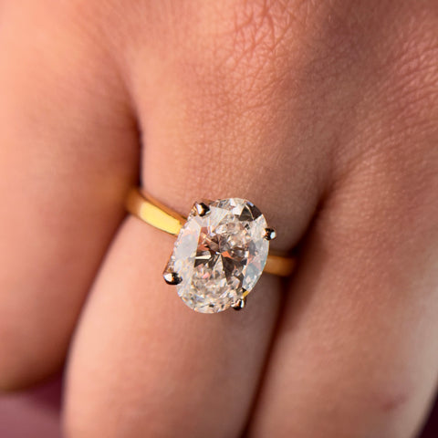 Classic Oval Cut Lab Grown Diamond 14K Gold Ring