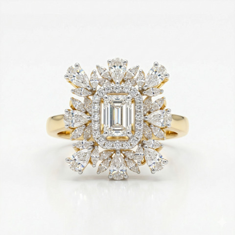 Cocktail Style Lab Grown Diamond 14K Gold Engagement Ring