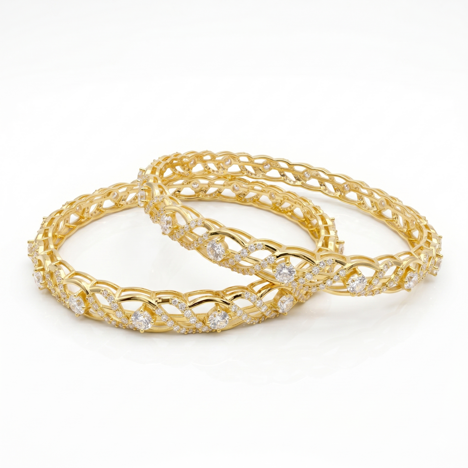 Petite Spark Moissanite Diamond 9K Gold Bangle
