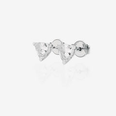 Trillion Cut Moissanite Diamond Certified Stud Sterling Silver Earrings