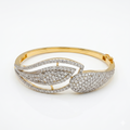 Round Cut Moissanite Diamond Fashion Bangle Sterling Silver Bracelet