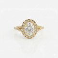 Oval Cut Halo Lab Grown Diamond 14k Gold Ring