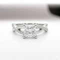 Princess Cut Lab Grown Diamond 9K Gold Engagement Ring