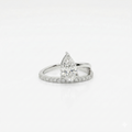 Pear and Round Moissanite Diamond Engagement 14K Gold Ring