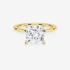 Princess Cut Moissanite Diamond Classic Solitaire Engagement 18k Gold Ring