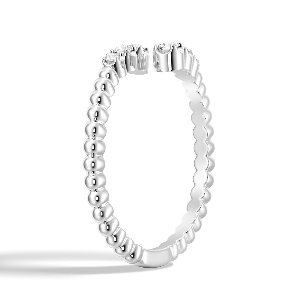 Round Cut Moissanite Diamond Wedding Band Sterling Silver Ring