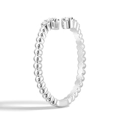 Round Cut Moissanite Diamond Wedding Band Sterling Silver Ring