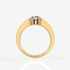 Portuguese Cut Lab Grown Diamond Men's 14K Yellow Gold Ring