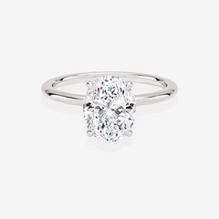 Oval Cut Moissanite Diamond Petite Solitaire Engagement 18k Gold Ring