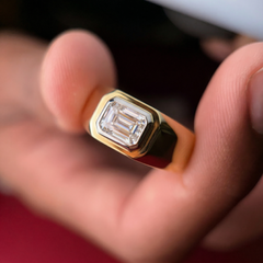 Imperial Elite Moissanite Diamond Men's 14K Yellow Gold Ring