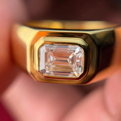 Imperial Elite Moissanite Diamond Men's 14K Yellow Gold Ring