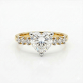 Heart Cut Lab Grown Diamond 5 Stone Engagement 9K Gold Ring