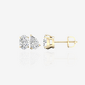 Oval and Pear Cut Moissanite Diamond Stud Sterling Silver Earrings