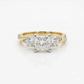 Princess & Round Cut Lab Grown Diamond 9K Gold Engagement Ring