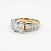 Princess Cut Moissanite Diamond 9K Gold Engagement Ring