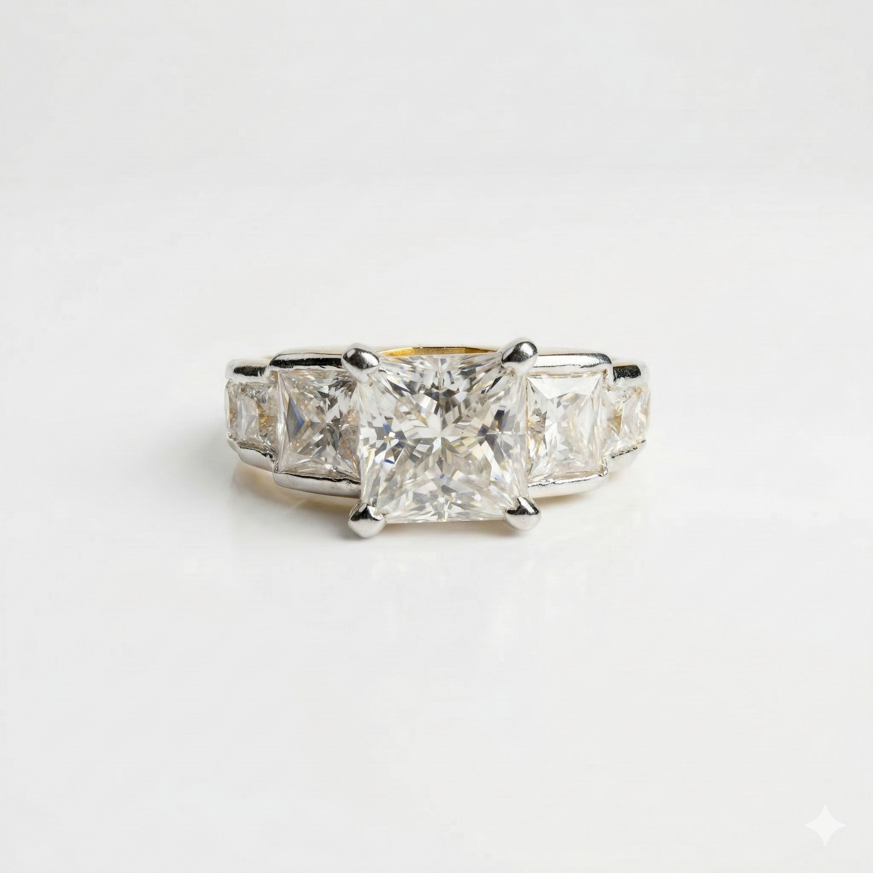 Princess Cut Moissanite Diamond 14K Gold Engagement Ring