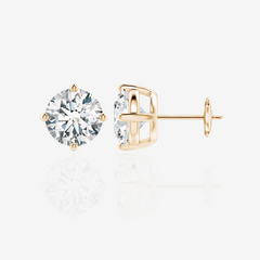 Round Cut Moissanite Diamond Certified Stud 18k Gold  Earrings