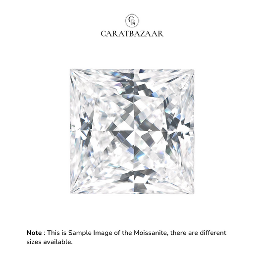 Princess Cut Certified Moissanite Diamond D VVS1