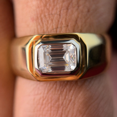 Imperial Elite Moissanite Diamond Men's 14K Yellow Gold Ring