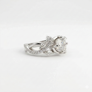 Round Cut Lab Grown Diamond Engagement 14K Gold Ring