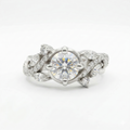 Round Cut Lab Grown Diamond Engagement 9K Gold Ring