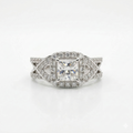 Princess & Round Cut Lab Grown Diamond 9K Gold Engagement Ring