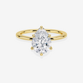 Pear Cut Moissanite Diamond Petite Solitaire Engagement Sterling Silver Ring product photo | Caratbazaar
