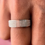 Bold Majesty Moissanite Diamond Men's 18K Yellow Gold Ring