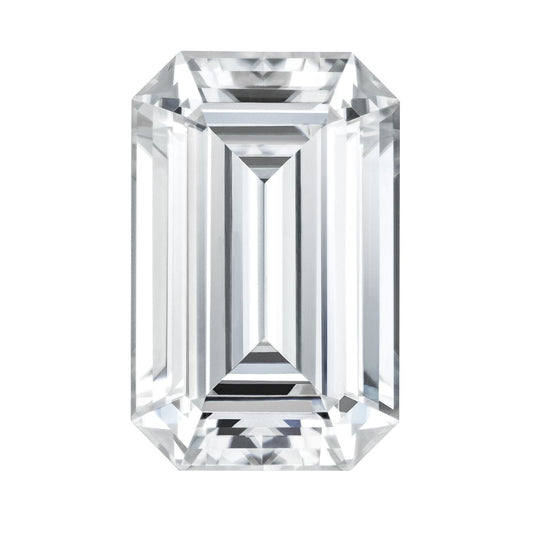 Emerald Cut Certified Moissanite Diamond D VVS1