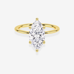 Marquise Cut Moissaniten Diamond Solitaire Engagement 14k Gold Ring