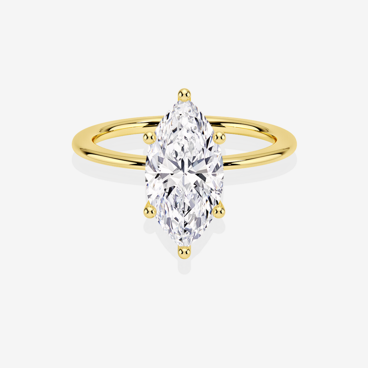 Marquise Cut Moissanite Diamond Solitaire Engagement Sterling Silver Ring product photo | Caratbazaar