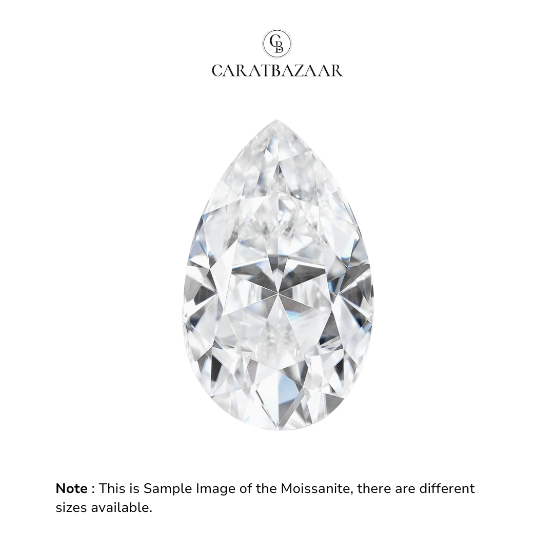 Pear Cut Certified Moissanite Diamond D VVS1