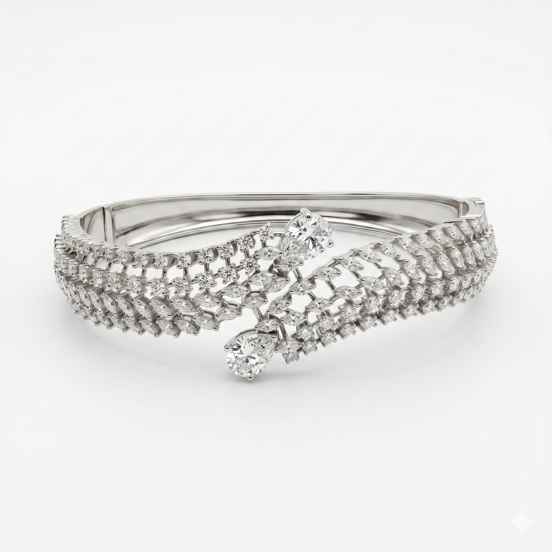 Classic Elegance Moissanite Diamond Fashion Sterling Silver Bracelet