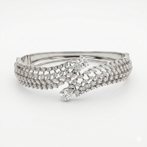 Classic Elegance Moissanite Diamond Fashion 14k Gold Bracelet