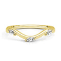 Marquise Cut Lab Grown Diamond Wedding Band 9K Gold Ring