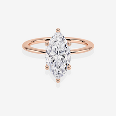 Marquise Cut Moissanite Diamond Classic Solitaire Engagement 18k Gold Ring