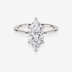 Marquise Cut Moissaniten Diamond Solitaire Engagement 18k Gold Ring