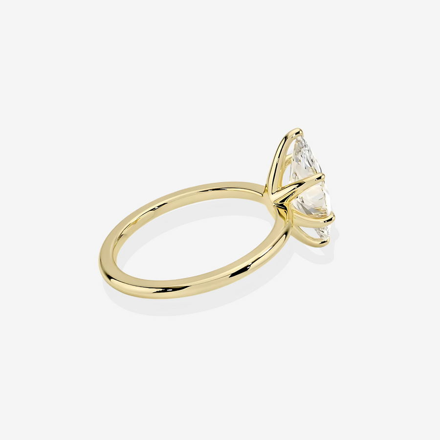 Marquise Cut Moissanite Diamond Classic Solitaire Engagement 18k Gold Ring