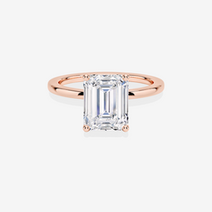 Emerald Cut Moissanite Diamond Solitaire 18k Gold Ring