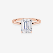 Emerald Cut Moissanite Diamond Classic Solitaire Engagement 18k Gold Ring