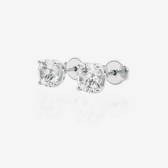 Round Cut Moissanite Diamond Twisted Certified Stud 18k Earrings