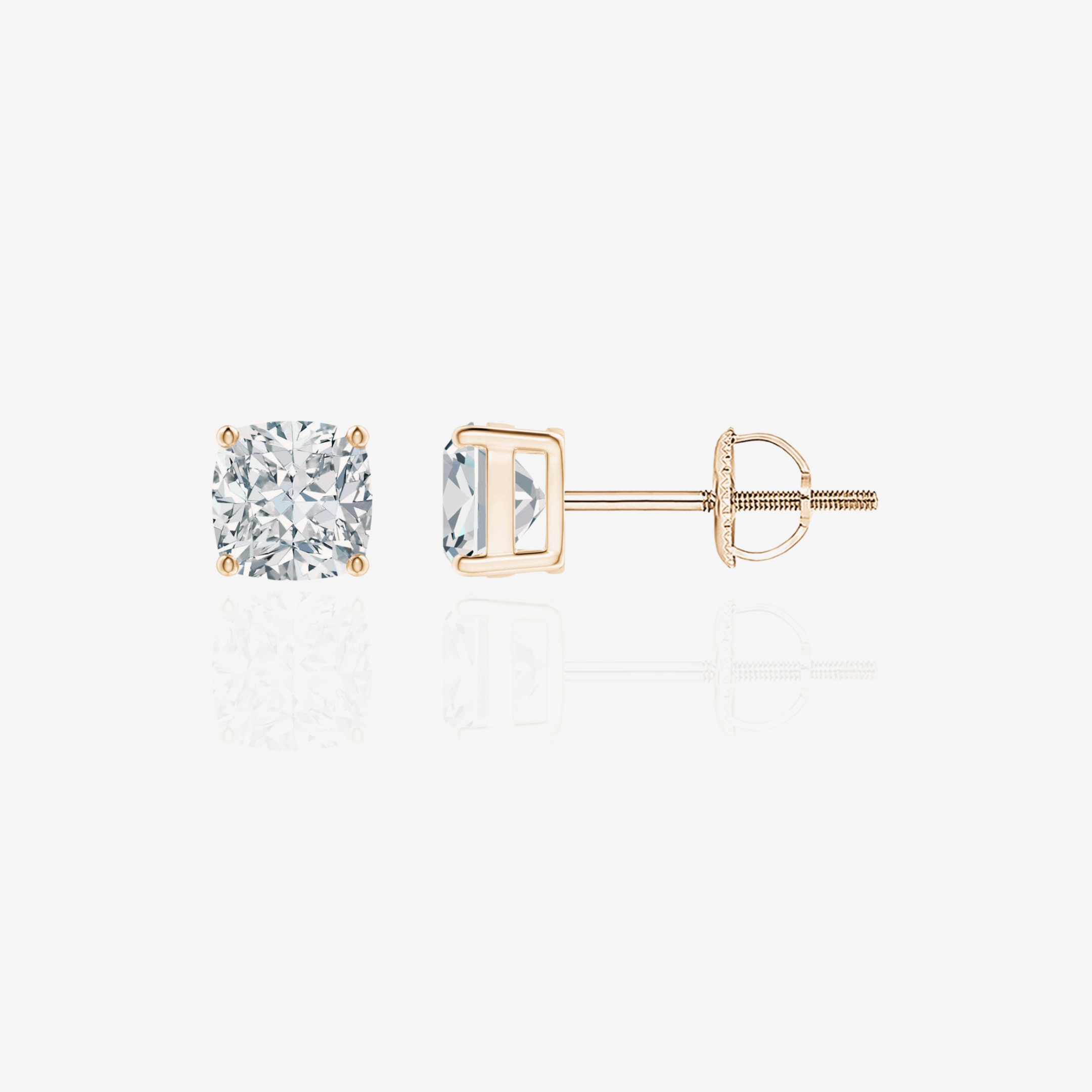 Cushion Cut Moissanite Diamond Certified Stud Sterling Silver Earrings