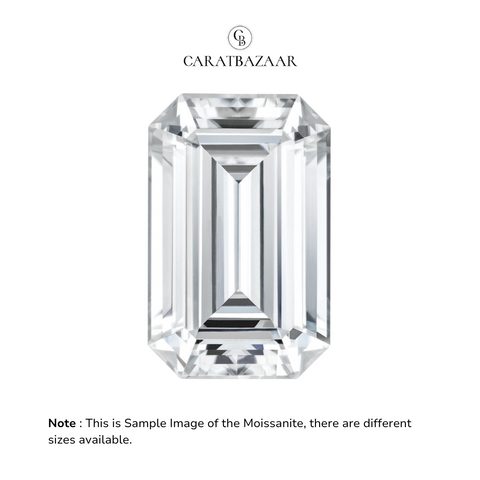Emerald Cut Certified Moissanite Diamond D VVS1