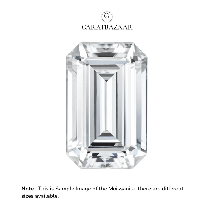 Emerald Cut Certified Moissanite Diamond D VVS1
