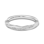 Round Cut Lab Grown Diamond Twisted Wedding Band 14K Gold Ring